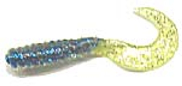 Action Bait 3" Curly Grubs 25pk Firecracker Chartreuse Tail - BT-151-ABCG356-20