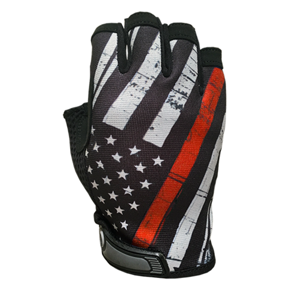 Red Line Flag - Unlined - Half Finger Gloves - KR-15-IH-RL-MD