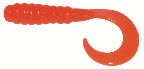 Big Bite 2"" Curl Tail Grub Orange 10 Pk