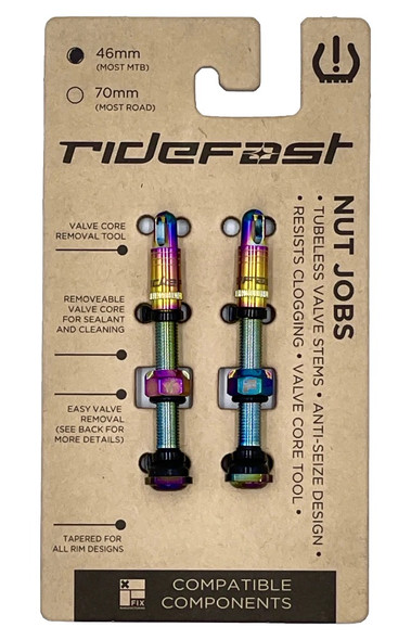 Fix Mfg RideFast Nut Jobs Tubeless Valve Stems 46mm Oil Slick