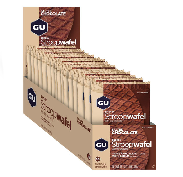 GU Energy Stroopwafel, 16 Pkt Box Salted Chocolate (GF)