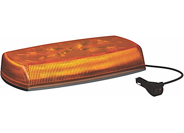Led Minibar: Reflex 15in 1224vdc 18 Flash Patterns Magnet Mount Amber Dome Amber Illumination