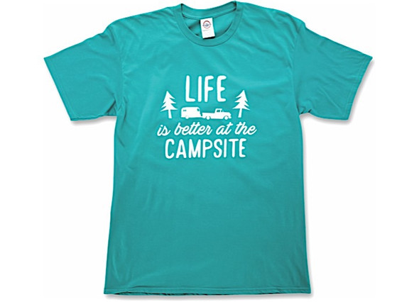 Life Is Better At The Campsite Shirt Teal Medium