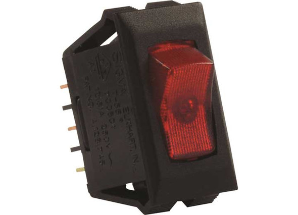 Illuminated 120v On/off Switch Red/black