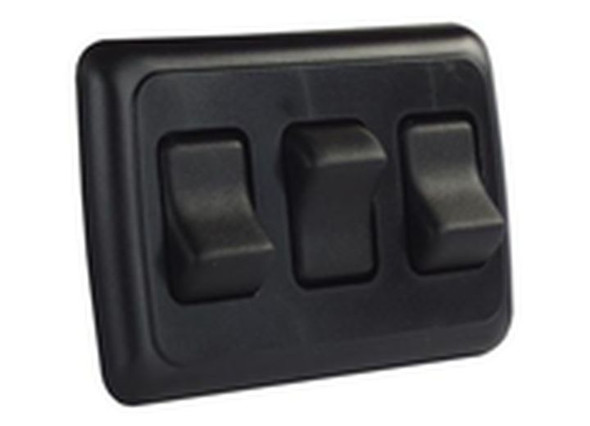 Triple Rocker Switch Assembly W/bezel Black