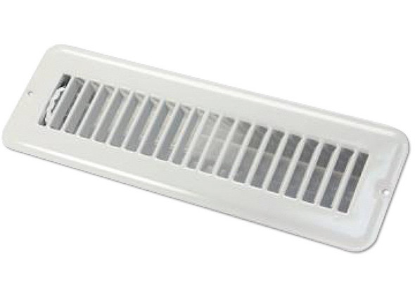 2in X 10in Floor Register Dampered Metal White