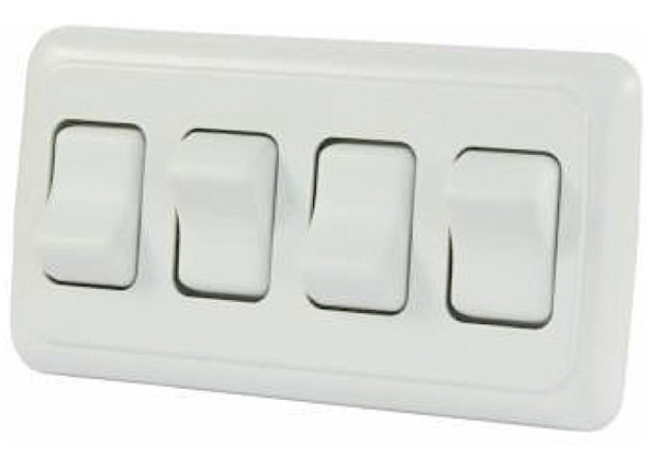 Quad Rocker Switch Assembly W/bezel White