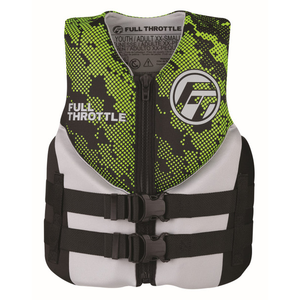 Full Throttle Junior Hinged Rapid-Dry Life Jacket Green