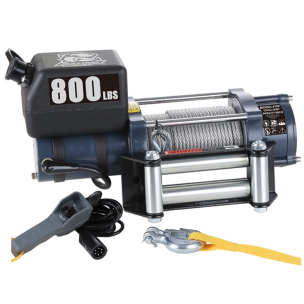 Hoist 800 LB 12vDC Wire Rope Bulldog Winch