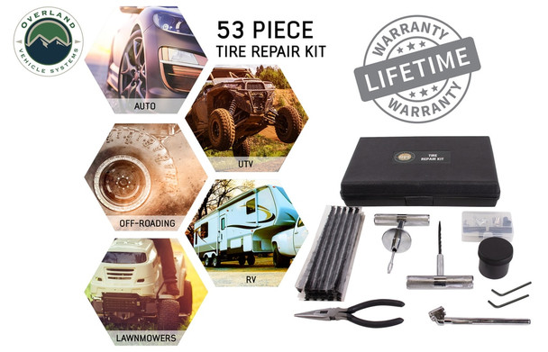 Tire Plug Repair Kit 53 Piece Off Road Grade Truck, Jeep Off Road, RV, Trailers Overland Vehicle Systems