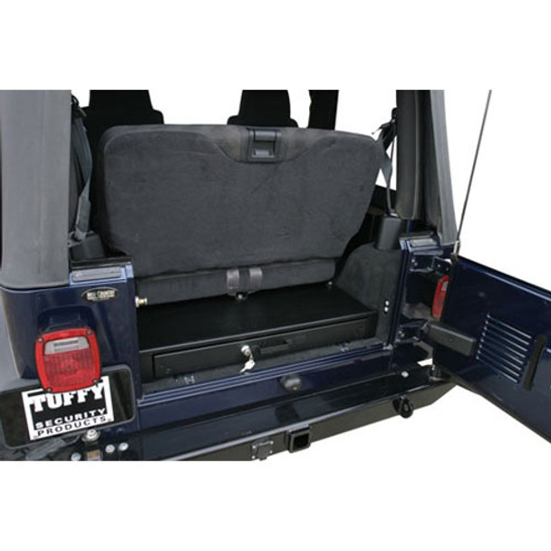 Full Width Rear Bench Underseat Drawer - 76-86 CJ7 / 87-95 Wrangler YJ / 97-06 Wrangler TJ Black Tuffy Security Products