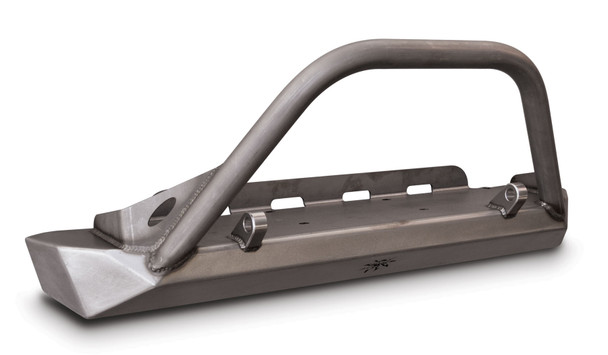 TJ Rockbrawler Front Bumper With Brawler Bar And Shackle Tabs In Bare Steel 14-59-010-DB Poison Spyder