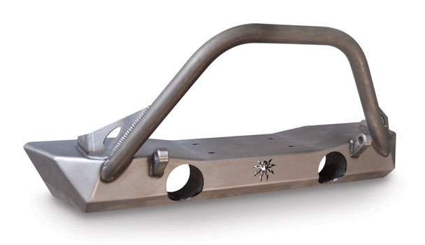 JK Brawler Lite Front Bumper With Shackle Tabs And Brawler Bar In Bare Steel 17-59-010-DB Poison Spyder