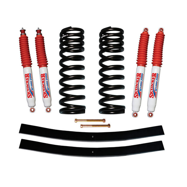 Bronco Suspension Lift Kit 75-77 Ford Bronco w/Shock 1.5-2 Inch Lift Incl. Front Coil Springs Rear Add-A-Leafs Skyjacker