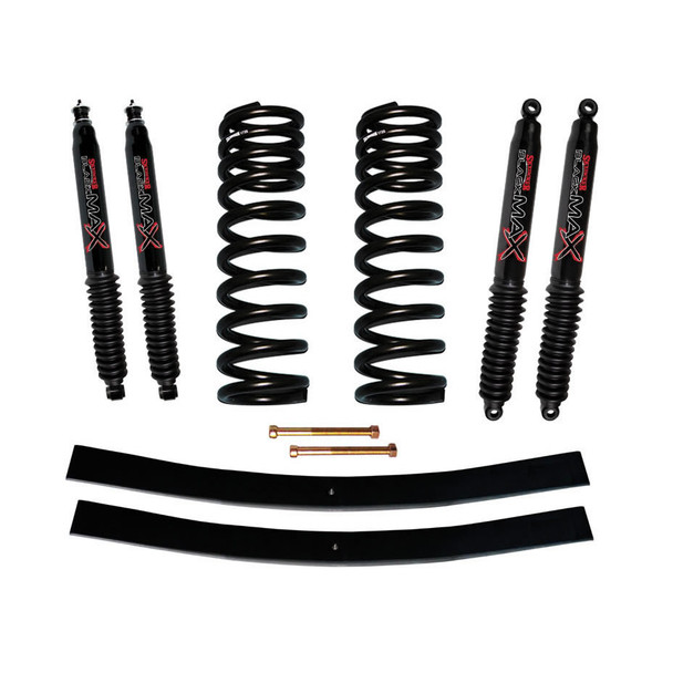 F-100 Suspension Lift Kit 70-72 Ford F-100 w/Shock Black MAX Shocks 1.5-2 Inch Lift Incl. Front Coil Springs Rear Add-A-Leafs Skyjacker