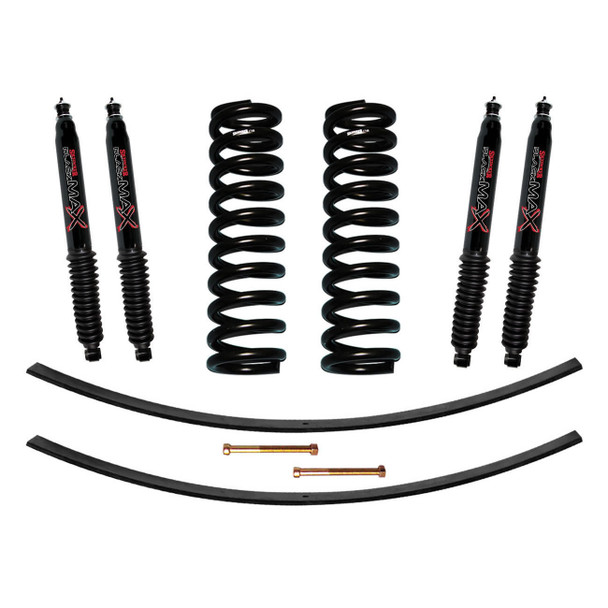 F-100/F-150 Suspension Lift Kit 73-75 F-100 77-79 F-150 w/Shock Black MAX Shocks 4 Inch Lift Incl. Front Coil Springs Rear Add-A-Leafs Skyjacker