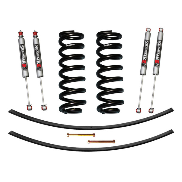 Suspension Lift Kit w/Shock M95 Performance Shocks 1.5-2 Inch Lift Incl. Front Coil Springs Rear Add-A-Leafs Skyjacker