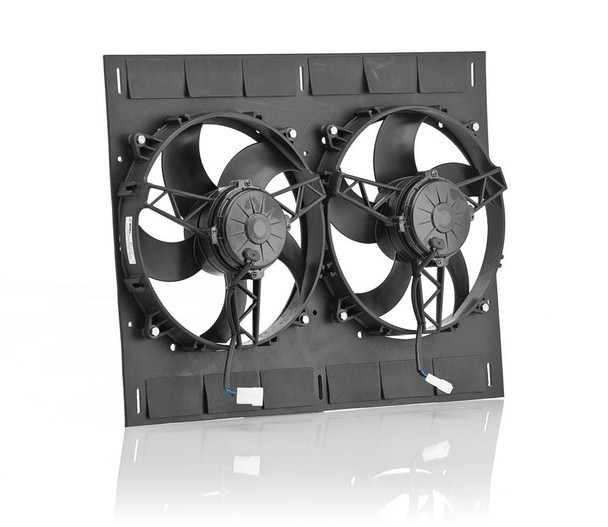 11 Inch Qualifier Euro Black Shroud 24 Inch W x 18 Inch H w/Dual Euro Black High Torque Puller Fans Be Cool Radiator