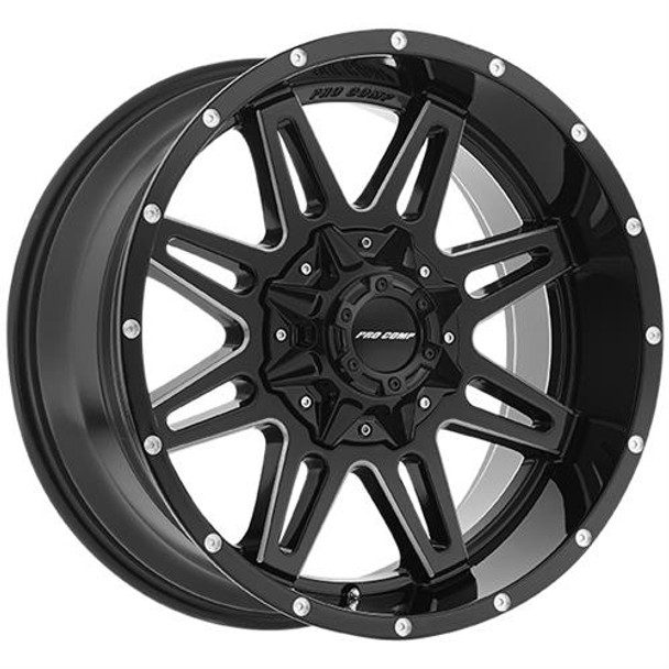 Series 8142 Blockade 20X9.5 With 5 On 150 And 5 On 5.5 Bolt Pattern Gloss Black Milled Pro Comp Alloy Wheels