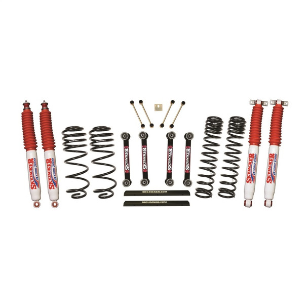 4 Inch Dual Rate Long Travel One Box Kit w/OE Style Front and Rear Links and Hydro 7000 Shocks TJ/LJ 1997-2002 Jeep Wrangler Skyjacker