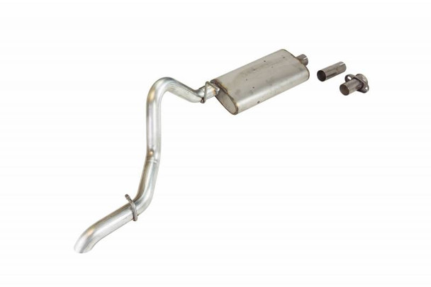 Cat Back Exhaust System 97-06 Wrangler TJ Single Rear Exit 2.5 in Intermediate And Tail Pipe Street Pro Muffler/Hardware included Natural Finish 304 Stainless Steel Pypes Exhaust