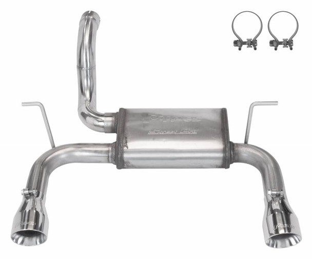 Axle-Back Exhaust System 18-22 Jeep Jl Dual Exit 2.5 Inch Intermediate And Tailpipe Street Pro Muffler Hardware Incl 4 Inch Dual Tips Included Stainless Steel Pypes Exhaust