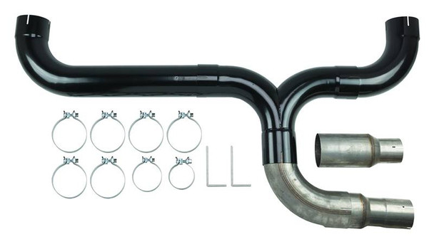 Diesel Dual Stack Kit 5 in Dual Exit Black Finish Hardware Incl 409 Stainless Steel Pypes Exhaust