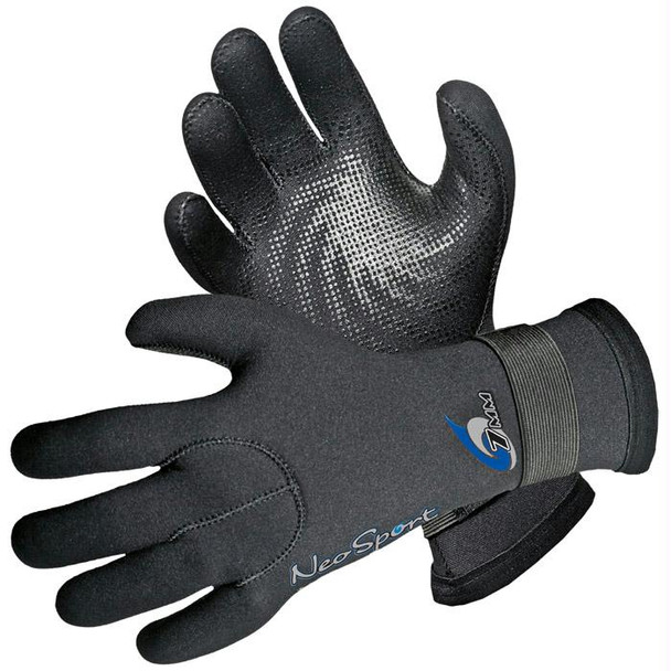 3Mm Velcro Glove Blk Md