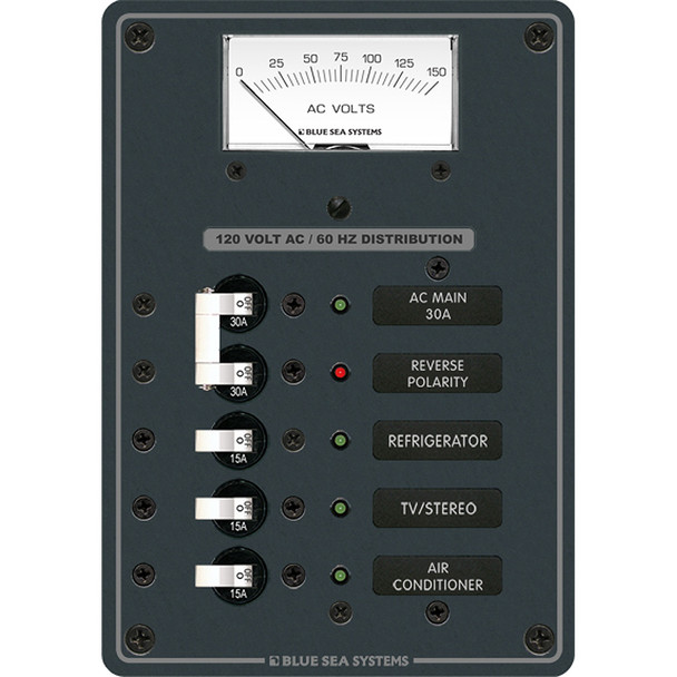 Blue Sea 8043 AC Main +3 Positions Toggle Circuit Breaker Panel - White Switches