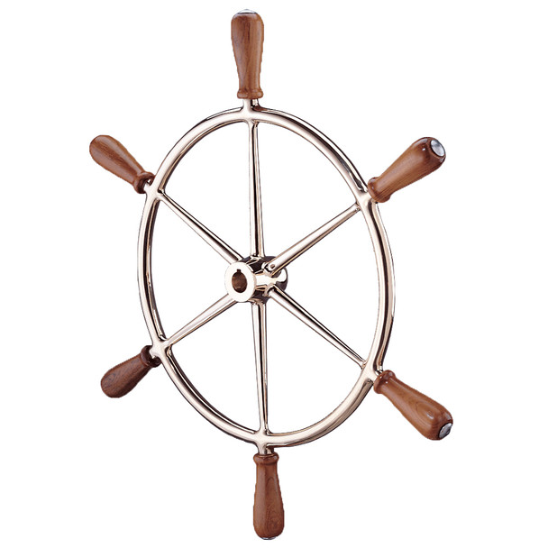 Edson 24" Bronze Wheel w/Teak Handles