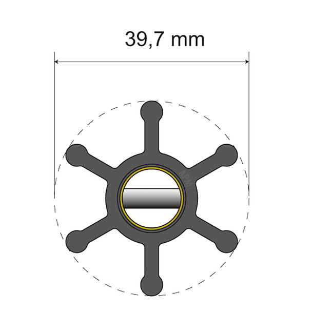 Albin Group Premium Impeller Kit - 39.7 x 12 x 19.2mm - 6 Blade - Pin Insert