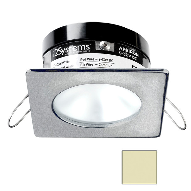 i2Systems Apeiron PRO A503 - 3W Spring Mount Light - Square/Round - Warm White - Brushed Nickel Finish