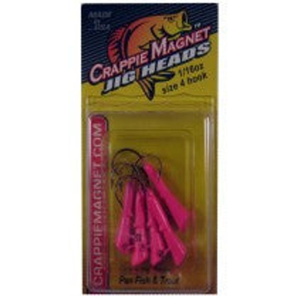 Leland Crappie Magnet Replacement Heads 5ct 1/16oz Pink