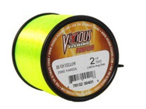 Vicious Panfish Line 1/4lb Spool Yellow 2lb
