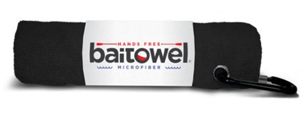 Baitowel Microfiber 15"x15" w/Clip Midnight Black