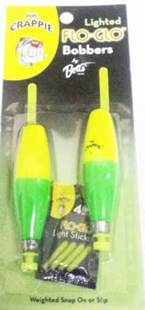 Betts Mr.Crappie Flo Glo 2.50" Cigar 2ct Yellow/Green