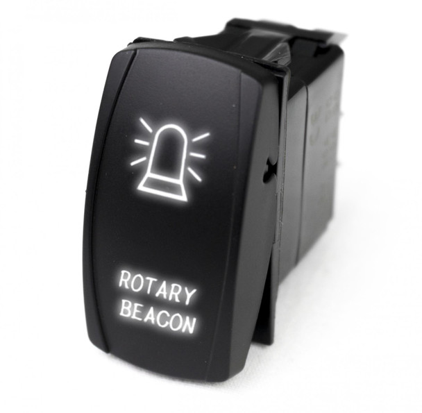 LED Rocker Switch w/ White LED Radiance Rotary Beacon Marine Sport Lighting