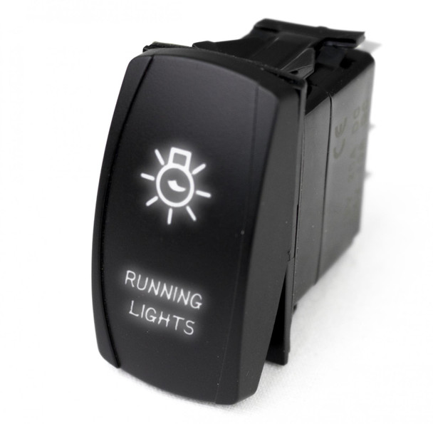 LED Rocker Switch w/ White LED Radiance Running Lights Marine Sport Lighting