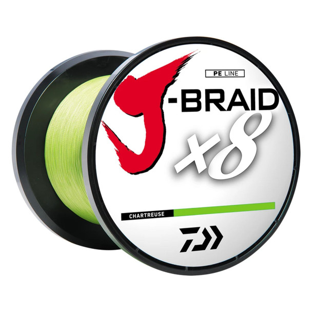 Daiwa J-Braid X8 3000M 15LB Test Chartreuse Bulk Spool