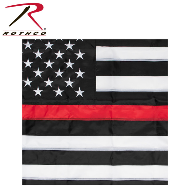 Rothco Deluxe Thin Red Line Flag / 3' X 5'