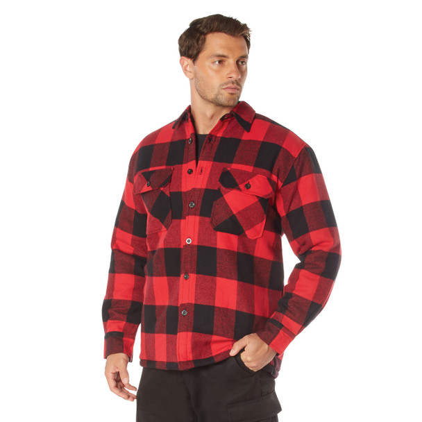 Rothco Buffalo Plaid Quilted Lined Jacket - Red