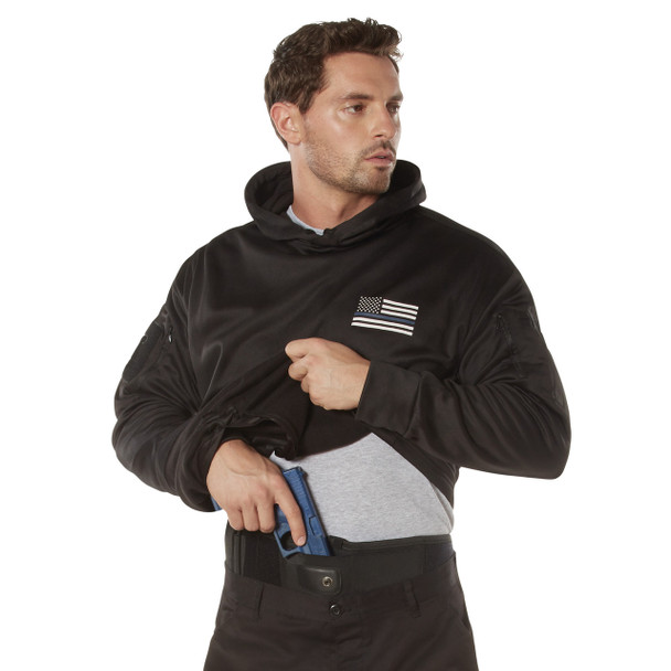 Rothco Honor and Respect Thin Blue Line Concealed Carry Hoodie - Black