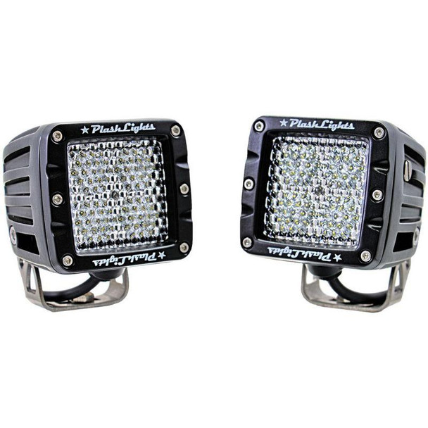 Plashlight 40 W 9 To 36 Vdc 5200 Lumens 160 Deg Diffused 4-led Cube Light Kit, Dupont Black Coated|40-d-k