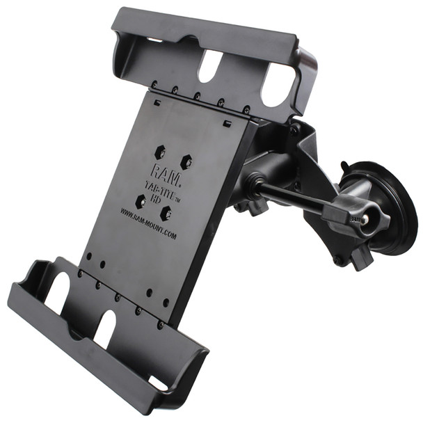 RAM Mount Dual Suction Cup Mount w/Retention Knob & Large Tab-Tite™ Universal Tablet Holder