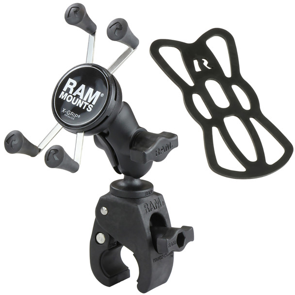 RAM Mount Small Tough-Claw™ Base w/Short Double Socket Arm and Universal X-Grip® Cell/iPhone Cradle