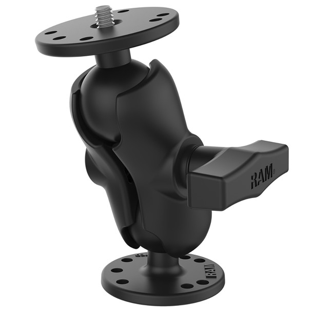 RAM Mount RAM® Double Ball Mount w/1/4"-20 Male Thread - Short Arm