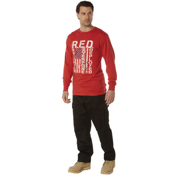 Rothco Long Sleeve R.E.D. (Remember Everyone Deployed) Athletic Fit  T-Shirt