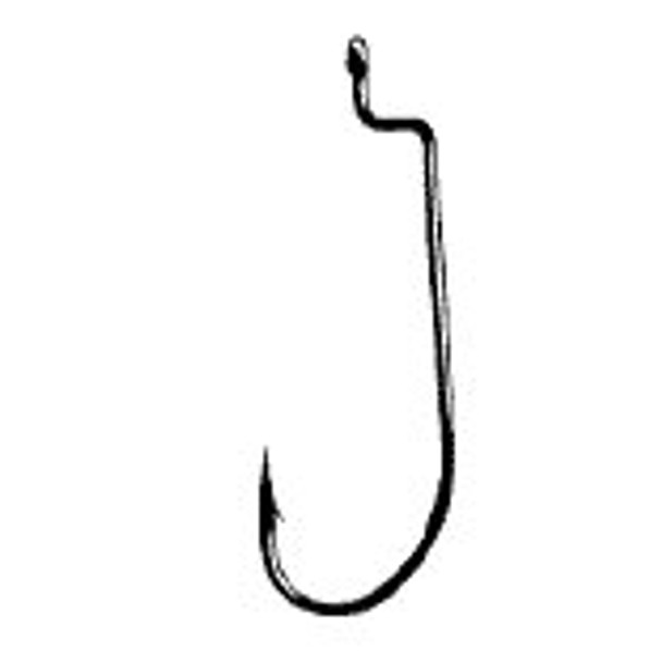 Gamakatsu Offset Worm Hook Black Size 1/0 6ct - BT-151-7411