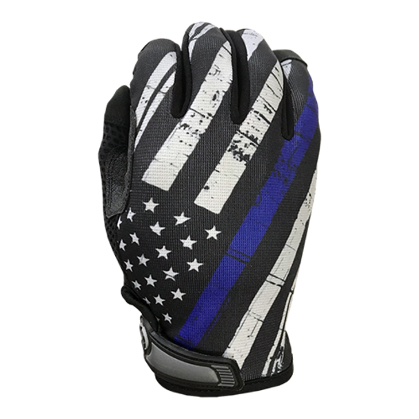 Blue Line Flag - Unlined - Full Finger Gloves - KR-15-IH-BLF-LG