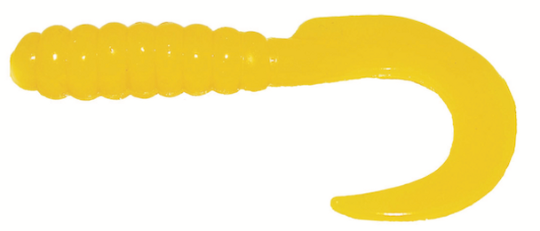 Big Bite 2"" Curl Tail Grub Yellow 100 Pk